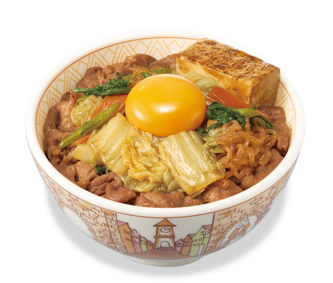 月見すきやき牛丼